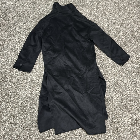 NWT! Banana Republic Black DOUBLE-FACED WRAP COAT 🔹 - Picture 8 of 11